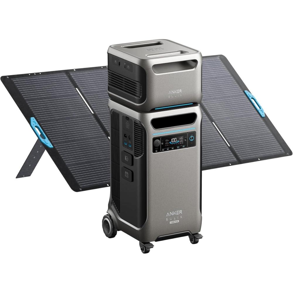 imageAnker SOLIX F3800 Plus Portable Power Station Upgraded Version and BP3800 Expansion Battery with 400W Solar Panel 768kWh 3200W Solar Input Generators for Home Use For Power Outages EmergenciesAnker SOLIX F3800 PlusExpansion Battery400W Solar Panel