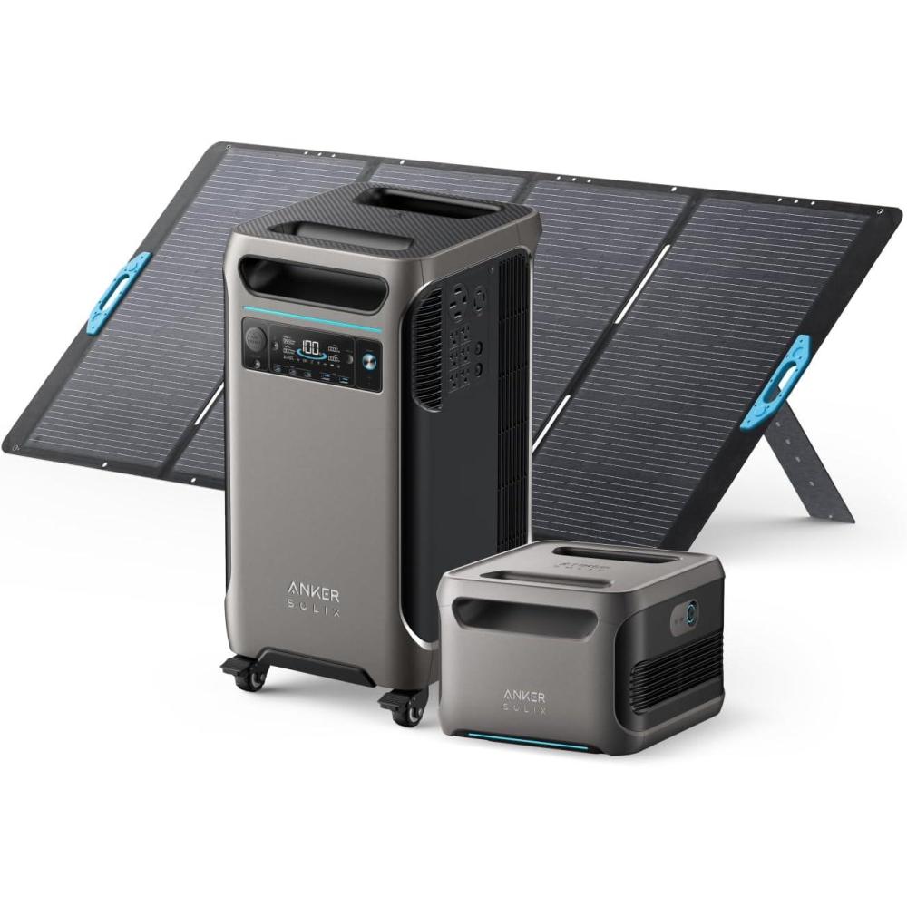 imageAnker SOLIX F3800 Portable Power Station 3840Wh LiFePO4 Batteries UltraHigh 6000W AC Output with 120V240V Solar Generator for Home Backup RVs Emergencies Power Outages and Outdoor CampingAnker SOLIX F3800BP3800400W Solar Panel