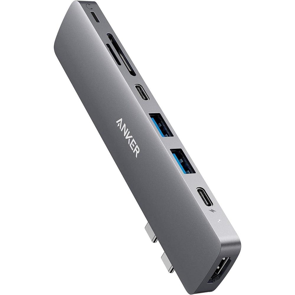 imageAnker USBC Hub for MacBook 8in2 Adapter Compatible with Thunderbolt 3 USBC Port 4K HDMI USBAampampC 30 Data Ports SD Card Lightning Audio