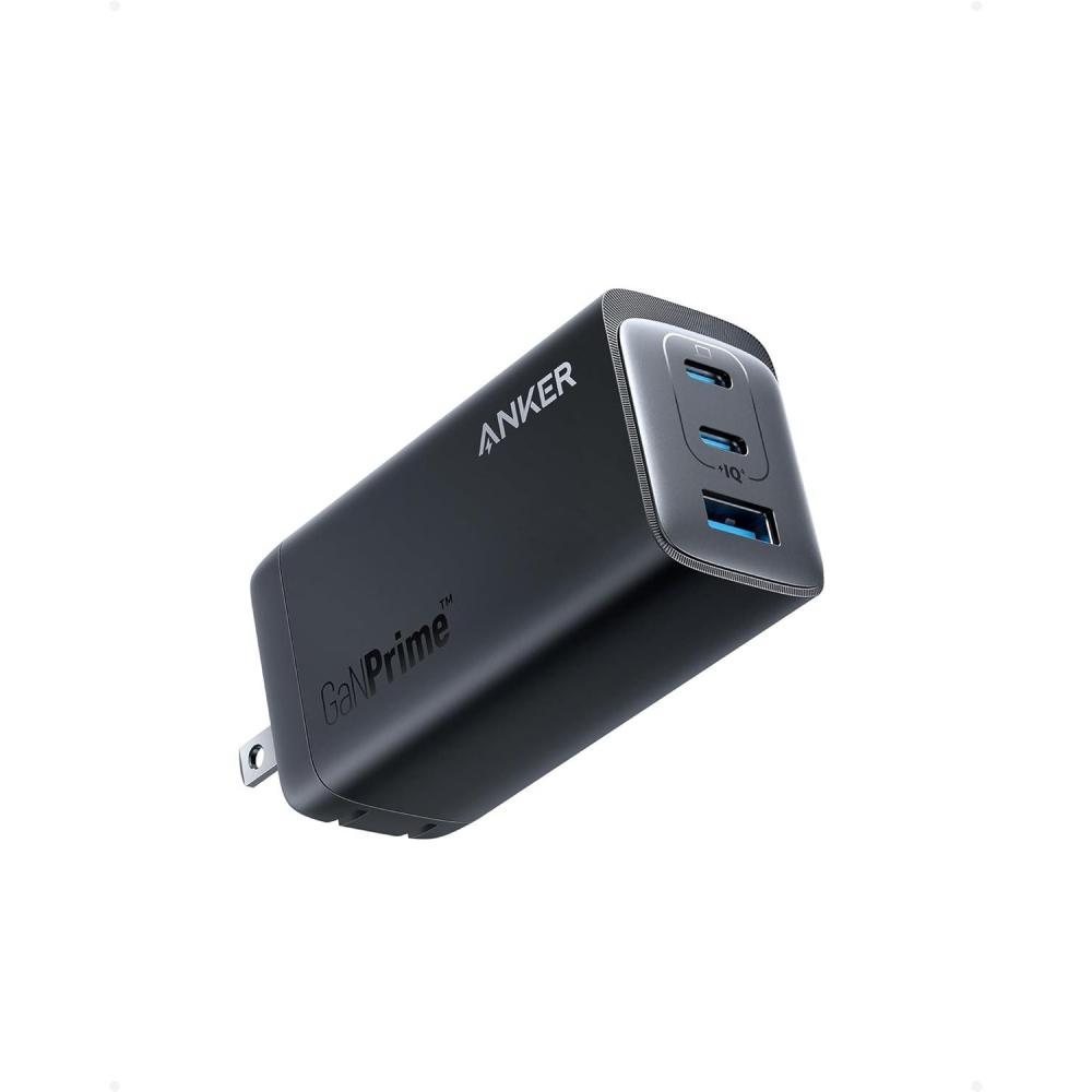 imageAnker 737 GaNPrime 120W USB C Charger PPS 3Port Fast Compact Foldable Wall Charger for MacBook ProAir iPad Pro iPhone 16Pro Galaxy S22S21 Dell XPS 13 Note 2010 and More Devices