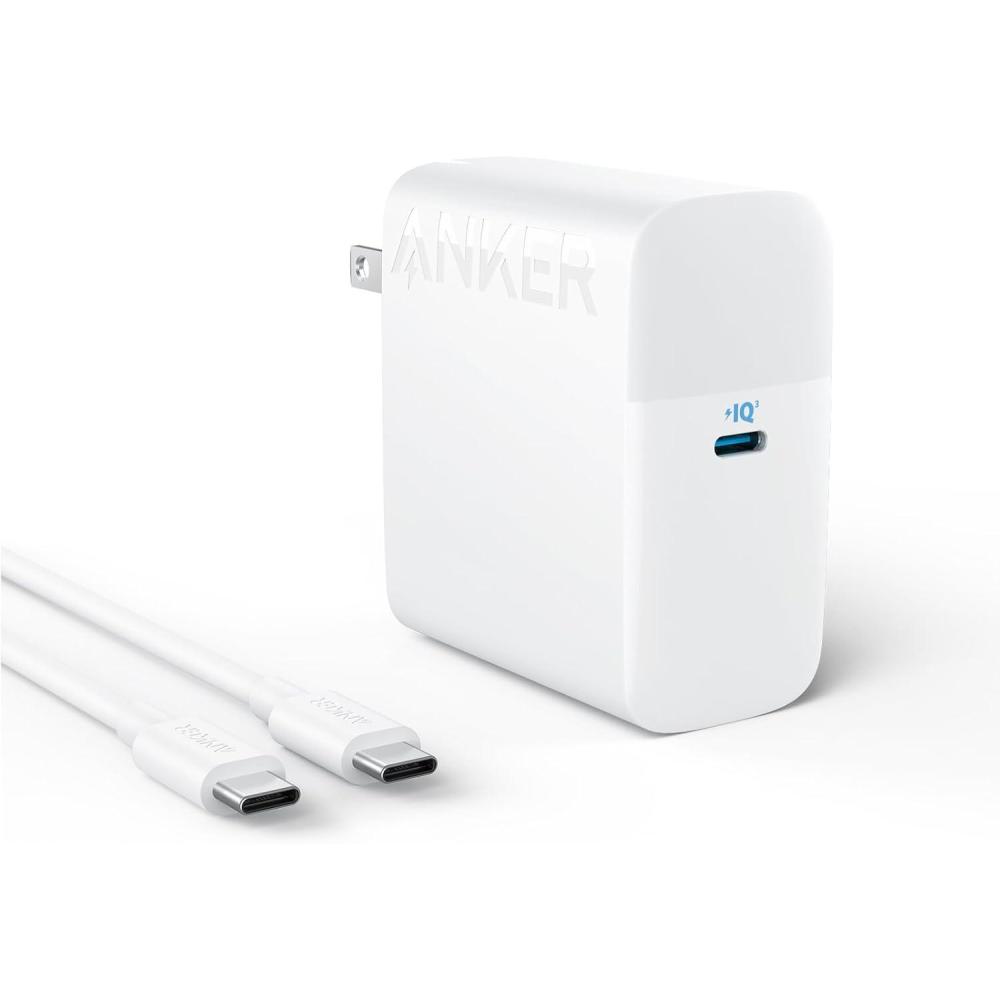 imageAnker MacBook Pro Charger Compact and Foldable 100W USB C Charger for MacBook Air Samsung Galaxy iPad Pro and More 5FT USB C Cable IncludedArctic White