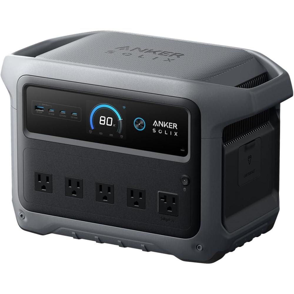imageAnker SOLIX C1000 Gen 2 Portable Power Station with 200W Solar Panel 2000W Peak 3000W Solar Generator Full Charge in 49 Min 1024Wh LiFePO4 Battery for Home Backup Power Outages and CampingAnker SOLIX C1000 Gen2