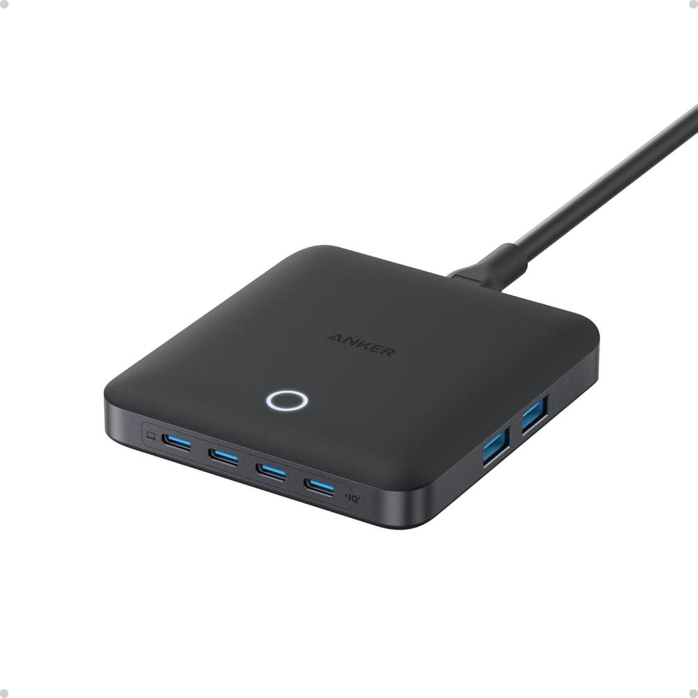 imageAnker Nano Charging Station 130W Fast Charging 6Port Slim USB C Charger with 4 USB C 2 USB A Ports Compact for iPhone 16 iPad MacBook Pixel Galaxy Home Office and Travel NonBatteryBlack