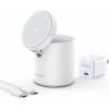 Anker Magnetic Wireless Charger, 2-in-1 Charging Station for Magsafe Wireless Charger with 20W USB-C Charger, for iPhone 14/14 Pro/14 Pro Max/13/13 Pro Max, AirPods Pro (Dolomite White)(Dolomite White)