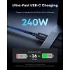 Anker Prime Thunderbolt 5 Cable, 1.7 FT USB C to USB C Cable, 240W Charging, 80Gbps Data Transfer, Up to 120Gbps Bandwidth, 8K/4K Displays, for iPhone 16, MacBook, and More (Thunderbolt 5-Certified)(1.7FT)