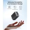 Anker Nano USB C Charger Block, 35W Max 2-Port Compact Charger with Durable Built-in Anker InstaCord Retractable Cable, with iPhone 17/16/15 Series, iPad, and More(White,Non-Battery)(Black)