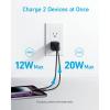 Anker USB C Charger Block, 33W 2 Port Compact Charger with Foldable Plug for iPhone 17/16 Series, Galaxy, and More (Cable Not Included, White)(Black)
