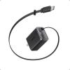 Anker Nano USB C Charger Block, 35W Max 2-Port Compact Charger with Durable Built-in Anker InstaCord Retractable Cable, with iPhone 17/16/15 Series, iPad, and More(White,Non-Battery)(Black)