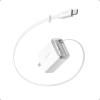 Anker Nano USB C Charger Block, 35W Max 2-Port Compact Charger with Durable Built-in Anker InstaCord Retractable Cable, with iPhone 17/16/15 Series, iPad, and More(White,Non-Battery)(White)