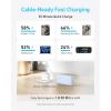 Anker Power Bank, 20,000mAh Travel Essential Portable Charger with Built-in USB-C Cable, 3-Port 87W Max Fast Charging Battery Pack, for MacBook, iPhone 16/15 Series, Samsung, Switch, and More(Violet)