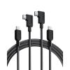 Anker USB C to USB C Right Angle Cable, 240W 90 Degree Type-C Braided Charging Cord for iPhone 17 Series and More (2Pack 6FT Black)(180cm)
