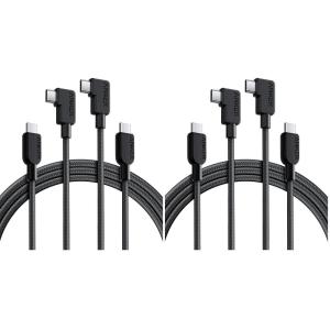 Anker USB C to USB C Right Angle Cable, 240W 90 Degree Type-C Braided Charging Cord for iPhone 17 Series and More (2Pack 6FT Black)(180cm (Pack of 2))