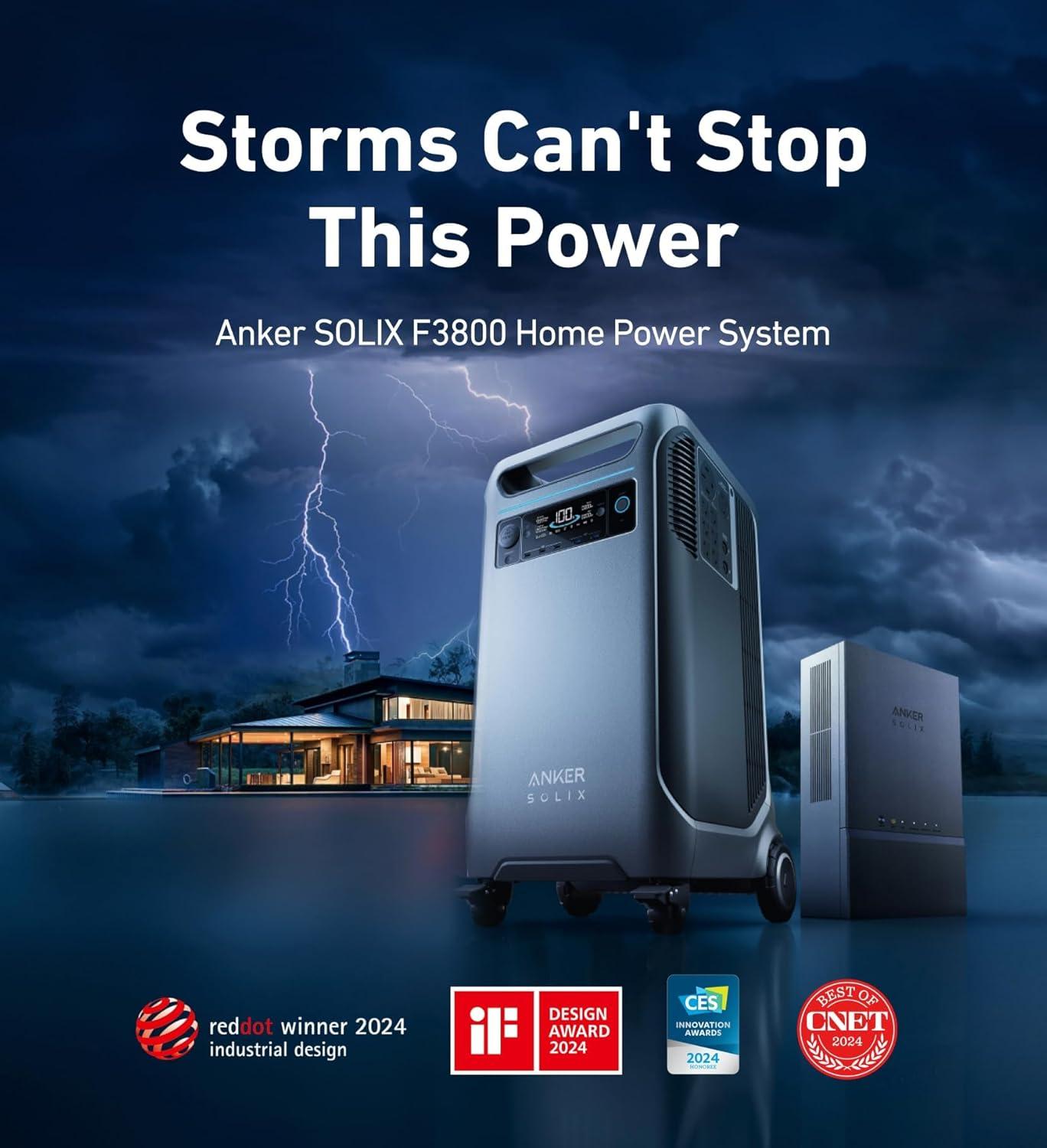 imageAnker SOLIX F3800 Portable Power Station with 4410W Rigid Solar Panels 3840Wh LiFePO4 Battery 6000W AC output with 120V240V Solar Generator for Home Use RV Emergencies Power Outages CampingF3800410W Rigid Panel Set2