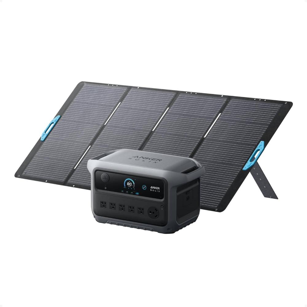 imageAnker SOLIX C2000 Gen 2 Portable Power Station with Expansion Battery 2400W Peak 4000W Solar Generator Full Charge in 58 Min 4096wh LiFePO4 Battery for Home Backup Power Outages and CampingAnker SOLIX C2000 Gen 21400W Solar Panel