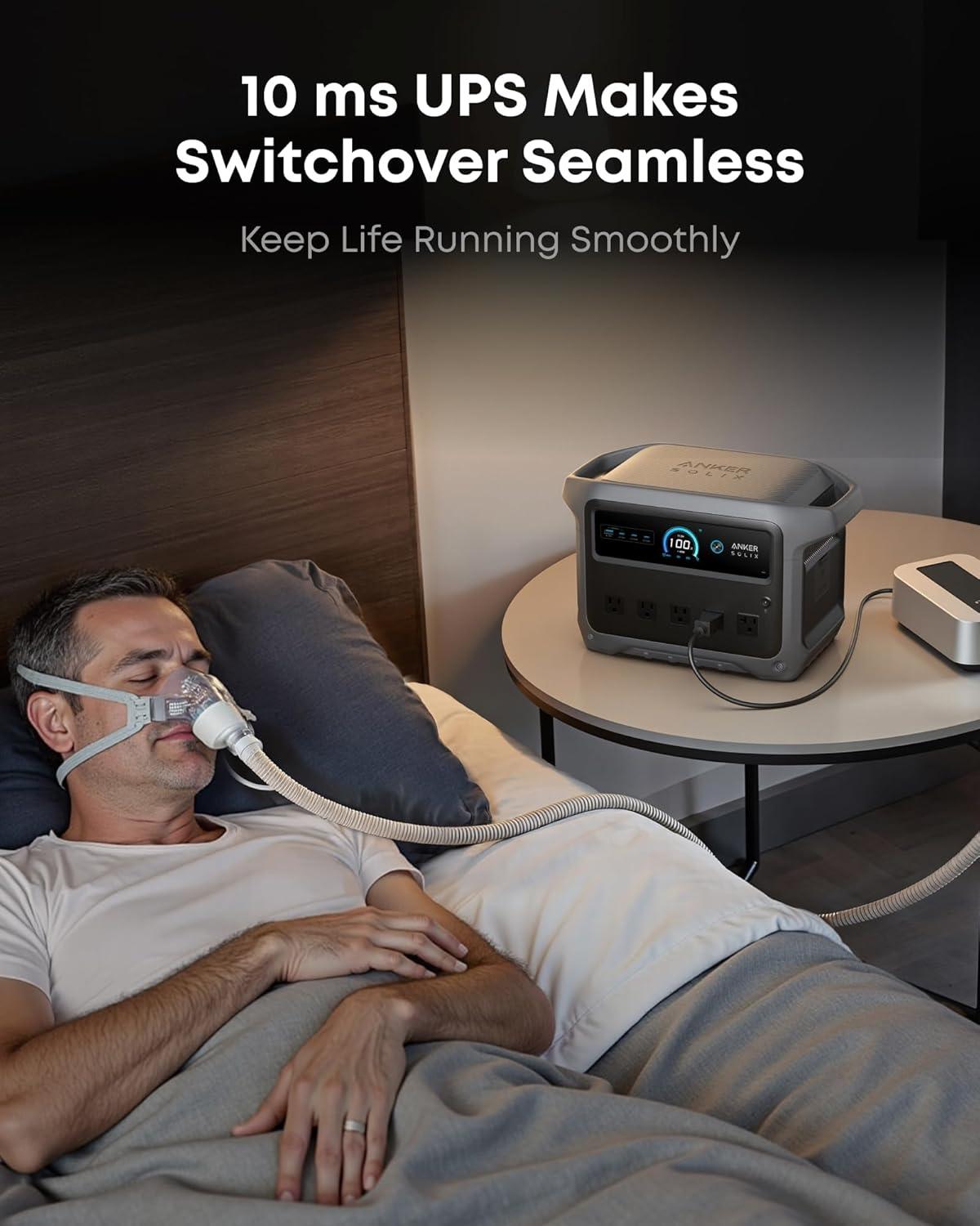 imageAnker SOLIX C1000 Gen 2 Portable Power Station with 200W Bifacial Solar Panel 2000W Peak 3000W Solar Generator Full Charge in 49 Min 1024Wh LiFePO4 BatteryAnker SOLIX C1000 Gen2 with 200W Bifacial Solar Panel