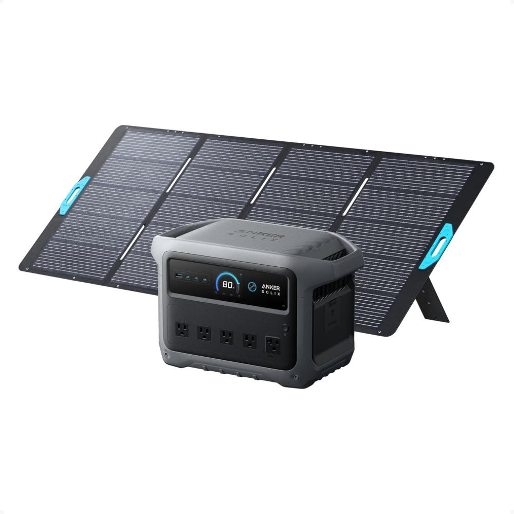 imageAnker SOLIX C1000 Gen 2 Portable Power Station with 200W Bifacial Solar Panel 2000W Peak 3000W Solar Generator Full Charge in 49 Min 1024Wh LiFePO4 BatteryAnker SOLIX C1000 Gen2 with 400W Solar Panel