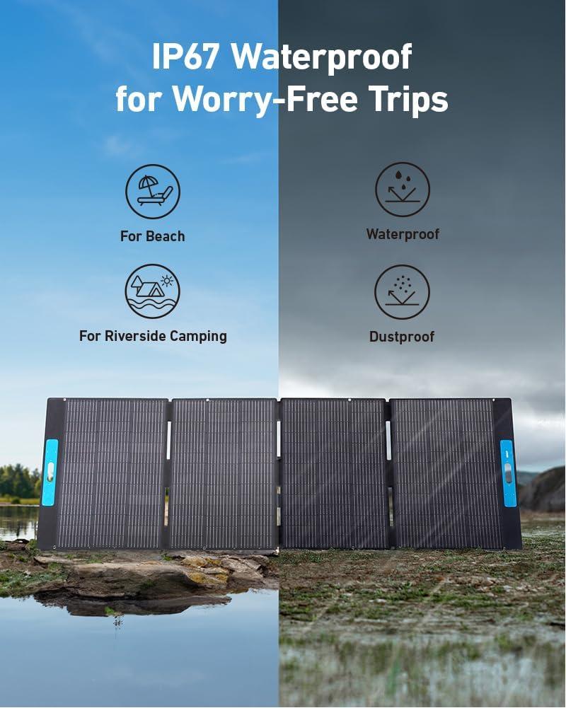 imageAnker SOLIX F2000 Portable Power Station PowerHouse 767 2048Wh GaNPrime Solar Generator with 200W Solar Panel LiFePO4 Batteries 4 AC Outlets Up to 2400W for Home Power Outage Outdoor CampingAnker SOLIX F20001400W Solar Panel