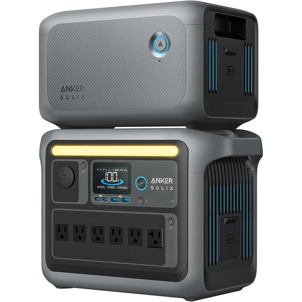 imageAnker SOLIX C1000 Portable Power Station with 100W Solar Panel 1800W Solar Generator 1056wh LFP LiFePO4 Battery 6 AC Outlets Up to 2400W for Home Power Outages and Outdoor CampingAnker SOLIX C1000BP1000