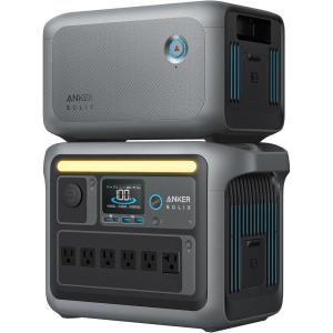 Anker SOLIX C1000 Portable Power Station with 100W Solar Panel, 1800W Solar Generator, 1056wh LFP (LiFePO4) Battery, 6 AC Outlets, Up to 2400W for Home, Power Outages, and Outdoor Camping(Anker SOLIX C1000+BP1000)