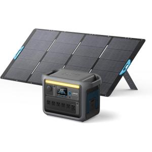 Anker SOLIX C1000 Portable Power Station with 100W Solar Panel, 1800W Solar Generator, 1056wh LFP (LiFePO4) Battery, 6 AC Outlets, Up to 2400W for Home, Power Outages, and Outdoor Camping(Anker SOLIX C1000+400W Solar Panel)