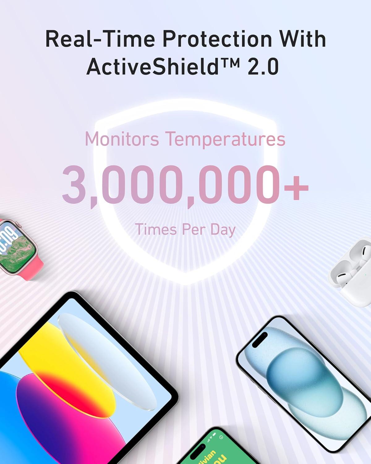 image:imageAnker Zolo Power Bank 2025 Upgraded Version 20000mAh 30W HighSpeed Portable Charger with Builtin USBC Cable Battery Pack for iPhone 1716 15 Series Galaxy and MoreWhite