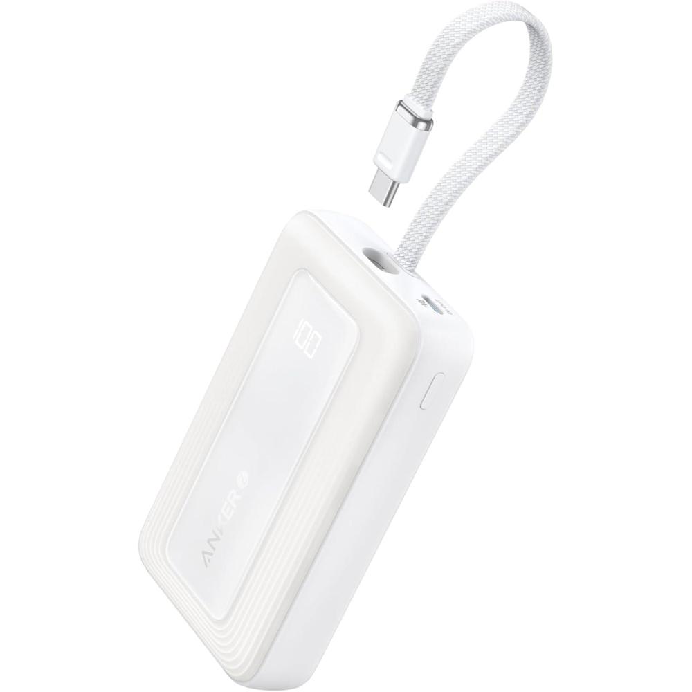 image:imageAnker Zolo Power Bank 2025 Upgraded Version 20000mAh 30W HighSpeed Portable Charger with Builtin USBC Cable Battery Pack for iPhone 1716  15 Series Galaxy and MoreWhite
