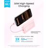 Anker Zolo Power Bank (2025 Upgraded Version), 20,000mAh 30W High-Speed Portable Charger with Built-in USB-C Cable, Battery Pack for iPhone 17/16 / 15 Series, Galaxy, and More(Pink)