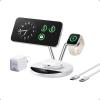 Anker Prime MagSafe Charger Compatible, 3-in-1 Charging Station, Qi2 25W Certified Wireless Charger Dock Stand, Smart Display with TEC Active Cooling, for iPhone 17, Apple Watch, AirPods (White)(White)