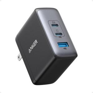 Anker 100W USB C Charger Block (GaN II), 3 Port Fast Compact Wall Charger for MacBook, Dell XPS, iPad Pro, Galaxy S24, iPhone 16/15 and More Series
