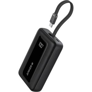 Anker Zolo Power Bank (2025 Upgraded Version), 20,000mAh 30W High-Speed Portable Charger with Built-in USB-C Cable, Battery Pack for iPhone 17/16 / 15 Series, Galaxy, and More(Black)