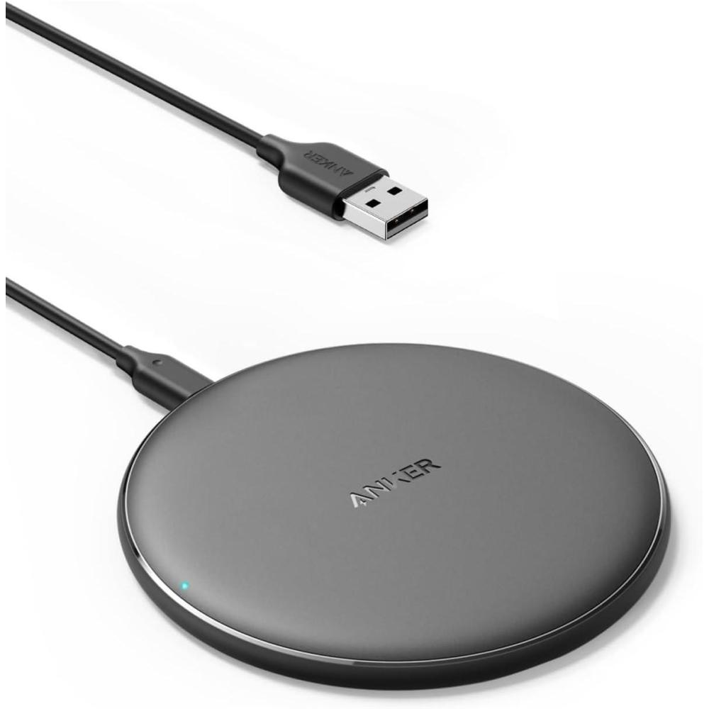 image:imageAnker 313 Wireless Charger Pad QiCertified 10W Max Fast Charging for Samsung Compatible with iPhone 16 Plus15 Plus14 Plus12 AirPods No AC Adapter Not MagSafe Magnetic Charging CompatibleBlack