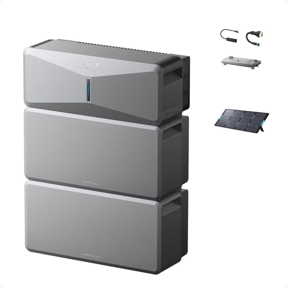 image:imageAnker SOLIX E10 with Power Dock and Extra Battery 12kWh Expandable to 90kWh 10kW Turbo Output 200A WholeHome Automatic Backup 20ms Switchover Reduce Bills NEMA 4 amp NEMA 3RE10B6000 Battery