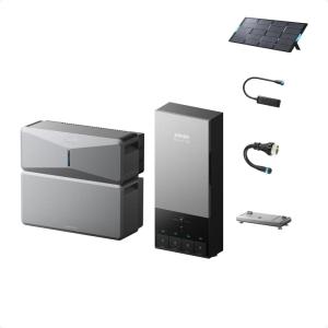 Anker SOLIX E10, Smart Inlet Box and Extra Battery, 12kWh Expandable to 90kWh, 10kW Turbo Output, Manual Backup, Reduce Bills, NEMA 4 & 3R, Up to 12-Month 0% APR(E10+Power Dock)