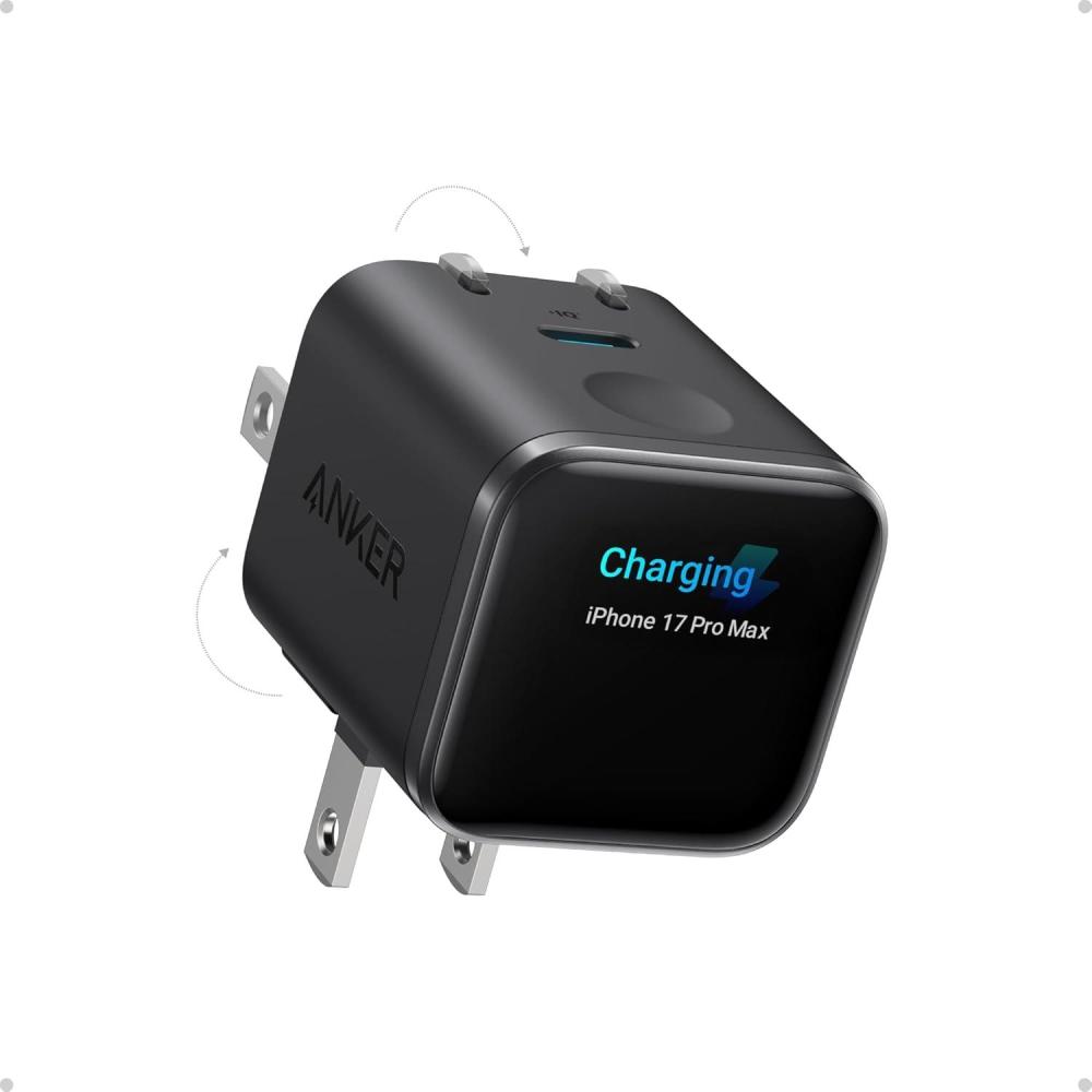 image:imageAnker Smart Display ChargerAnker Nano 45W Max GaN Fast Charging USB C Charger Block180 Foldable PlugSmart RecognitionBuiltin Care Modefor iPhone171615NonBatteryOne USBC PortNo CableBlack