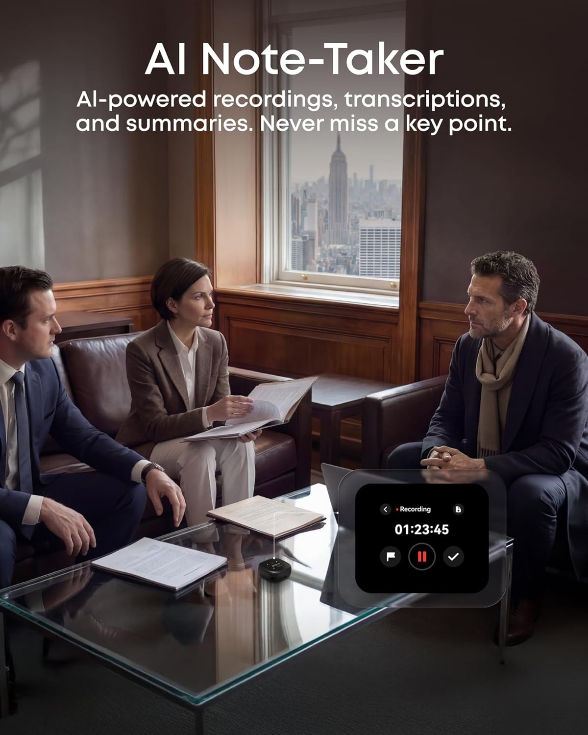 image:imageSoundcore Anker Liberty 5 Pro MaxAI NoteTaker Wireless EarbudsNoise Cancelling178 AMOLED DisplayWhisperClear CallsAI Meeting Transcription for BusinessMidnight Black