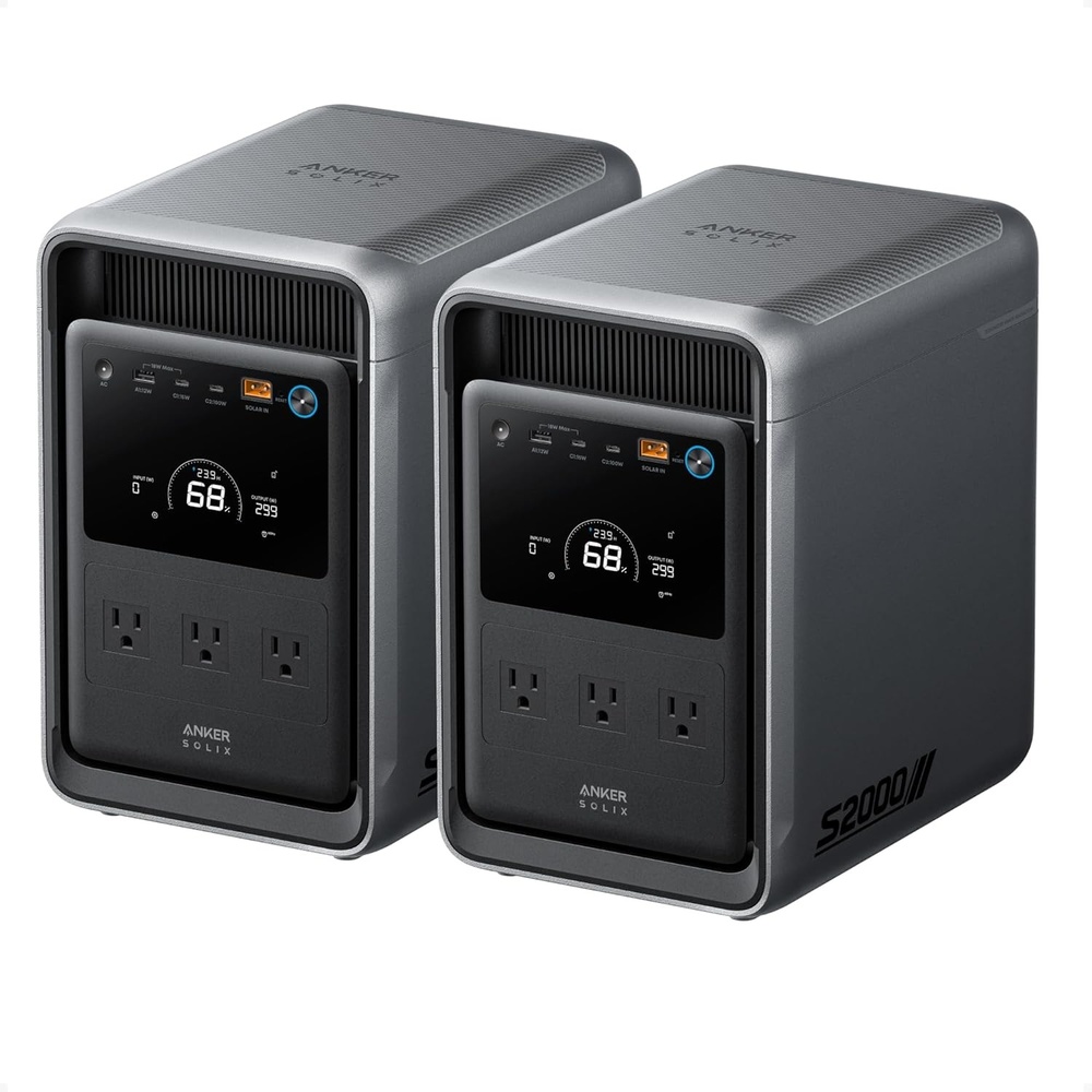 image:imageAnker SOLIX S2000 Portable Power Station 1500W Solar Generator for Home Use 35Hr Fridge Backup 2010Wh LFP Battery for Home Backup Emergencies Power Outages Camping Solar Panel OptionalAnker SOLIX S20002