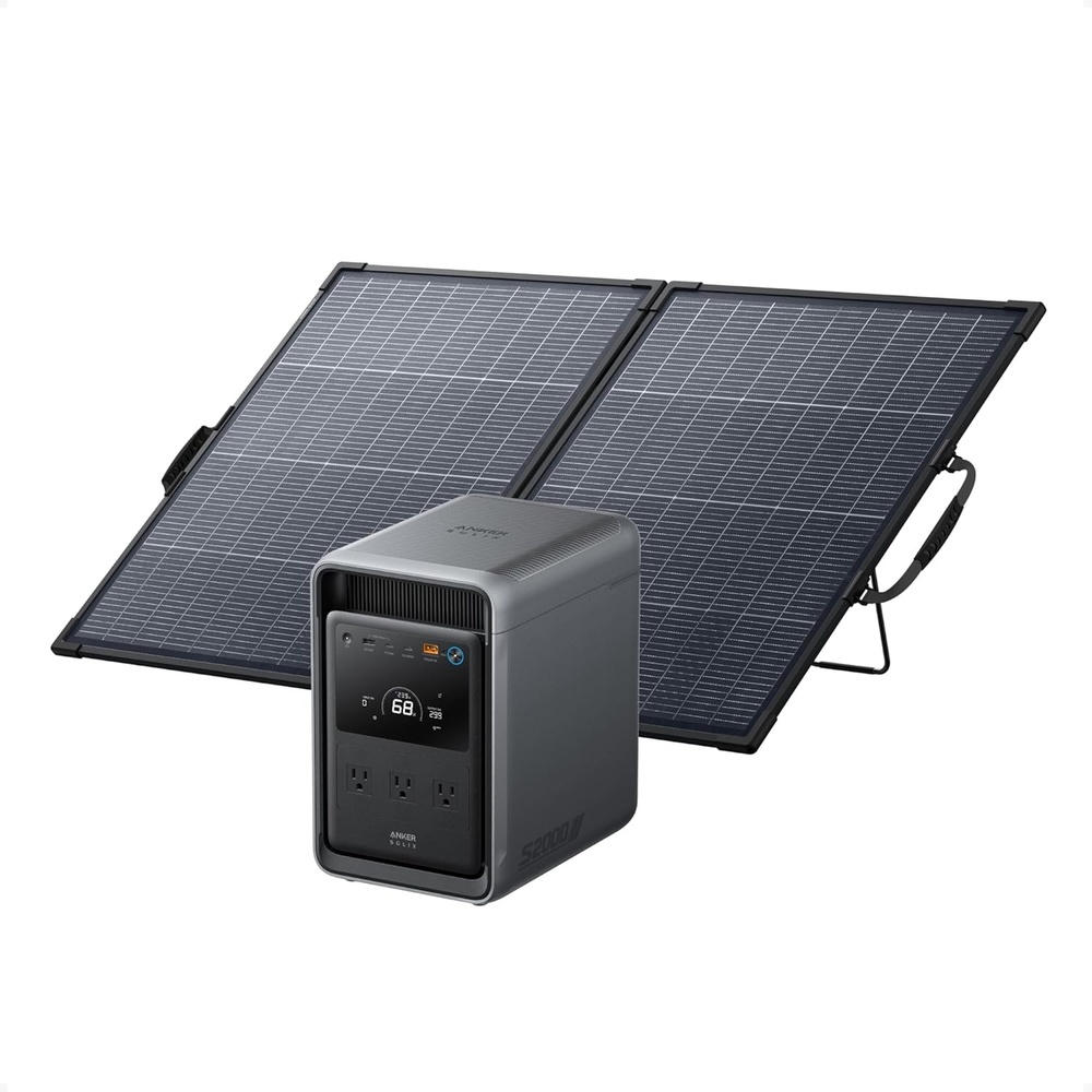 image:imageAnker SOLIX S2000 Portable Power Station 1500W Solar Generator for Home Use 35Hr Fridge Backup 2010Wh LFP Battery for Home Backup Emergencies Power Outages Camping Solar Panel Optional200W Bifacial Solar PanelSOLIX S2000