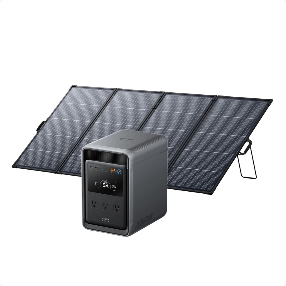 image:imageAnker SOLIX S2000 Portable Power Station 1500W Solar Generator for Home Use 35Hr Fridge Backup 2010Wh LFP Battery for Home Backup Emergencies Power Outages Camping Solar Panel Optional400W Bifacial Solar PanelSOLIX S2000