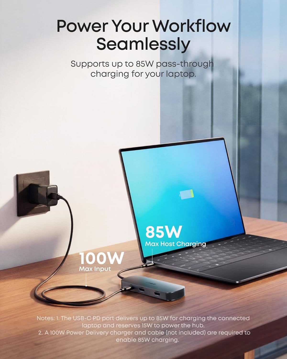 image:imageAnker Nano 8in1 USB C Docking Station Dual Monitor Laptop Dock with 4K60 Hz HDMI 10 Gbps 1 USBC 2 USBA 30 85W PD SDTF for Dell Lenovo HP and Windows Laptops Charger Not Included