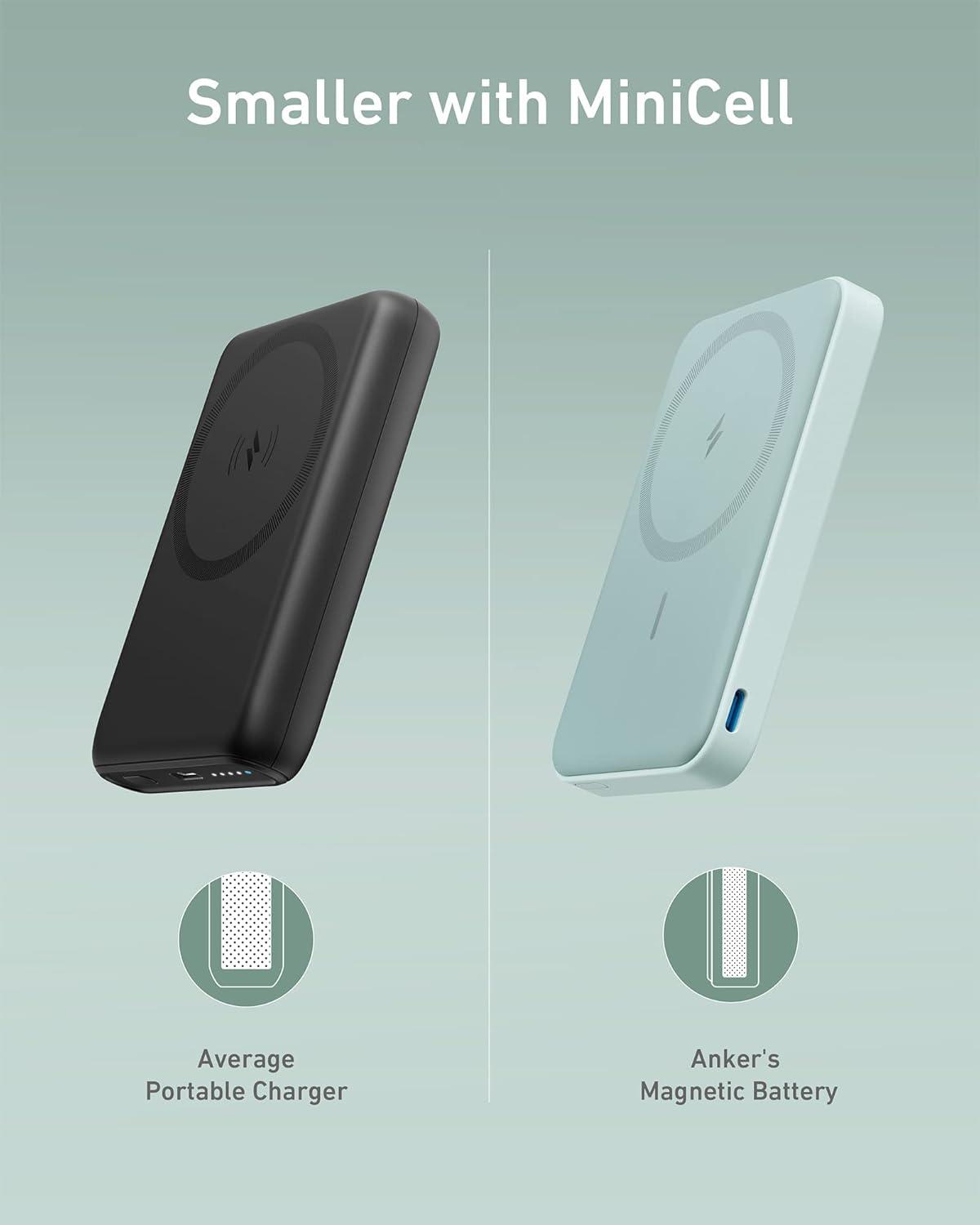 imageAnker 622 MagGo Wireless Magnetic External Battery 5000mAh Power Bank Fast Charging Foldable with USBC for iPhone 17 Pro Max16151413 SeriesGreen