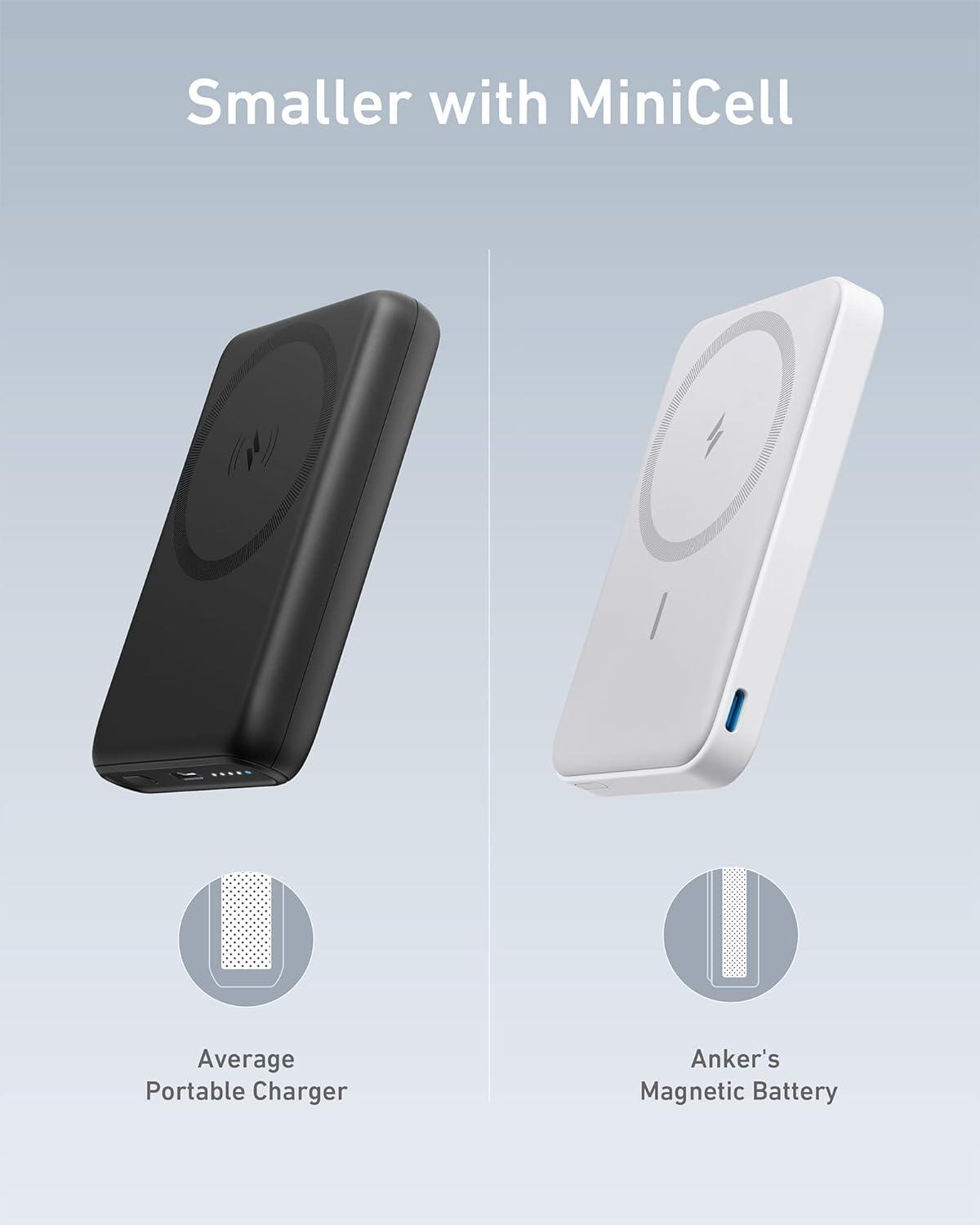 imageAnker 622 MagGo Wireless Magnetic External Battery 5000mAh Power Bank Fast Charging Foldable with USBC for iPhone 17 Pro Max16151413 SeriesWhite Dolomite