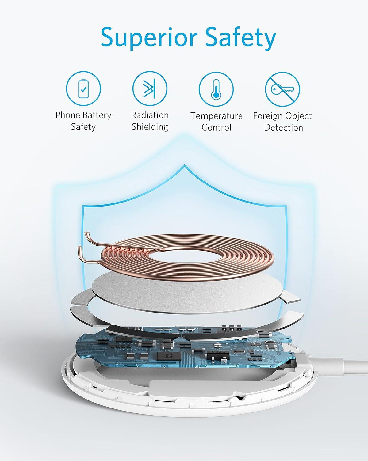 imageAnker Magnetic Wireless Charger with Builtin 15m USBC Cable PowerWave Magnetic Pad Lite Exclusively for iPhone 1212 Pro12 Pro Max12 Mini without AC Adapter