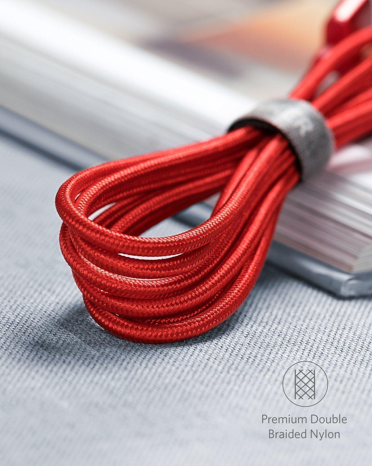 imageAnker USB C Cable 2 Pack USBA to USBC Charging Cable 331 USB C to USB 20 Dual Braided Nylon Type C Charging Cable for iPhone 1717 PlusPro17 ProMax Samsung Galaxy S10 LG V306ft RedRed
