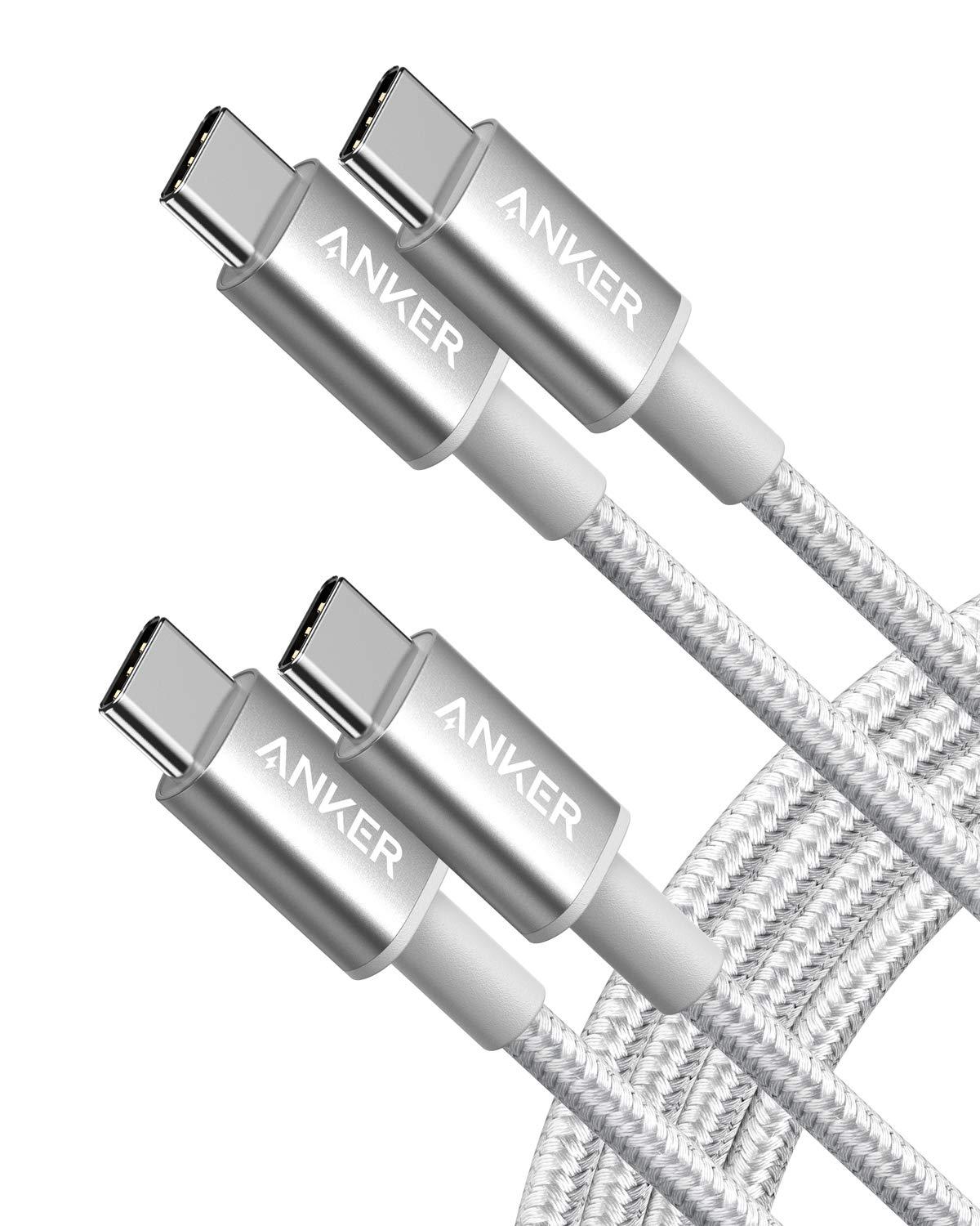 imageAnker USB C Cable 60W 2 Pack USB C to USB C 20 Cable Nylon Cable for iPhone 1616 Pro16 Plus1516 ProMax iPad AirMiniPro 2024 MacBook Pro 2024 Samsung Galaxy S23 Switch 1m RedSilver