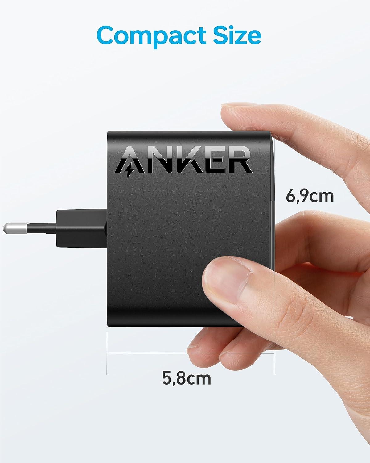 imageAnker USB C Charger 100W PIQ 30 Compact Fast Charger for MacBook Pro MacBook Air iPad Pro iPhone 1716 Samsung Galaxy and All USB C Devices 15m Cable Included