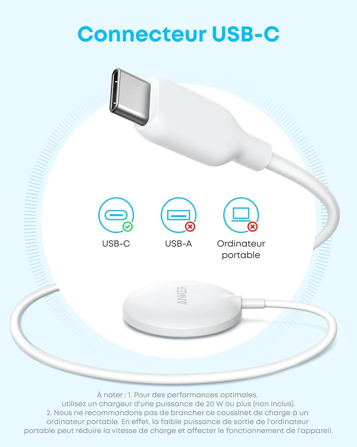 imageAnker Zolo 15W Magnetic Induction iPhone Charger 15W Charging Pad Compatible with MagSafe Qi2 Certified for iPhone Series 17161514 AirPods and More Adapter Not Includedblanc
