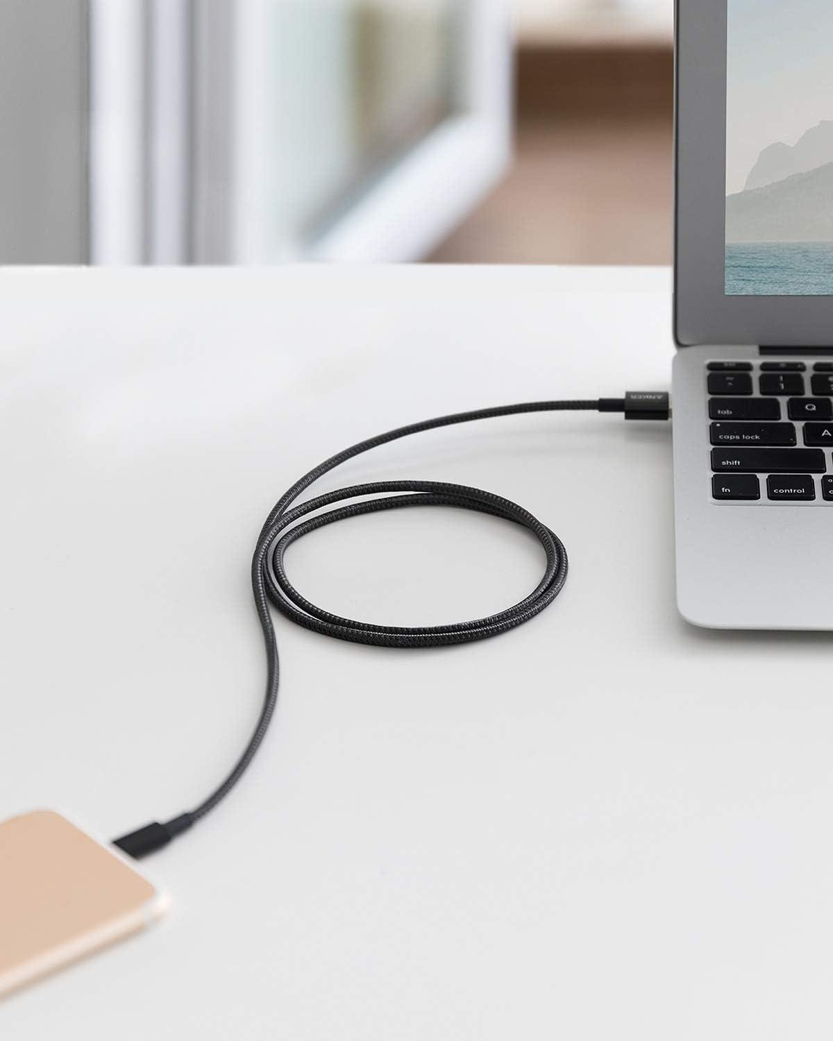 imageAnker iPhone Cable 6ft 331 Premium Nylon USBA to Lightning MFi Certified Charging Cable for iPhone SEXSXS MaxXRX8 Plus76 Plus iPad and MoreBlack