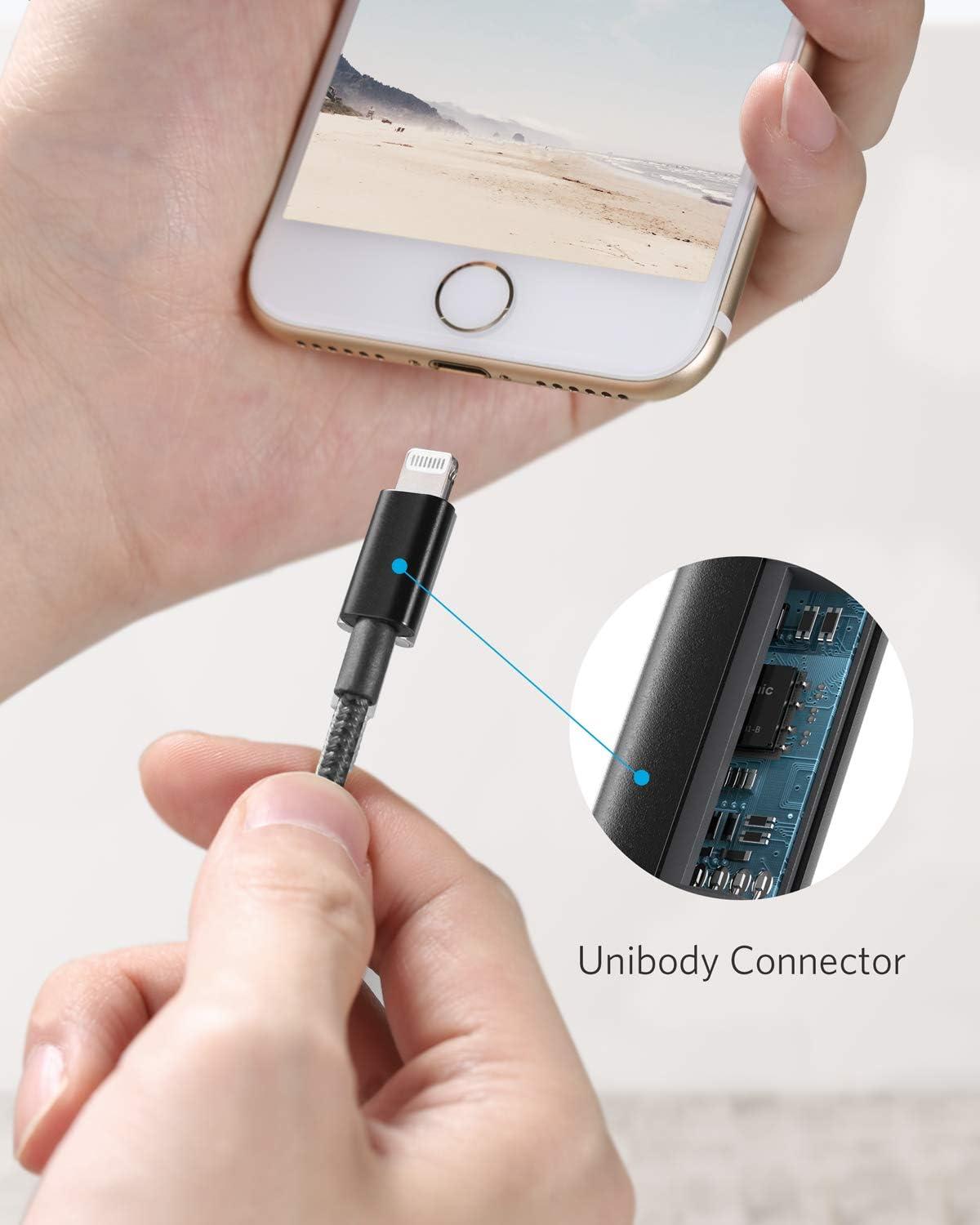 imageAnker iPhone Cable 6ft 331 Premium Nylon USBA to Lightning MFi Certified Charging Cable for iPhone SEXSXS MaxXRX8 Plus76 Plus iPad and MoreBlack