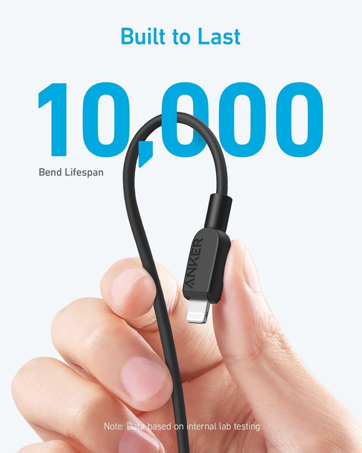 imageAnker iPhone USB C Cable 310 USBC to Lightning Cable MFi Certified Fast Charging Cable iPhone 14 Plus 14 14 Pro Max 13 13 Pro 12 11 X XS XRBlack