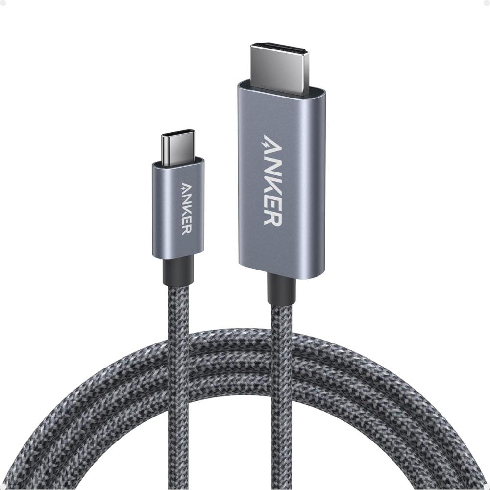 imageAnker HDMI to USBC Cable 4K60Hz HDR Ultra Fast USBC to HDMI Cable Nylon Braided with Advanced Shielding Thunderbolt 543 for MacBook iPad iPhone 1615 HD TV ampamp More 18 m1 8m